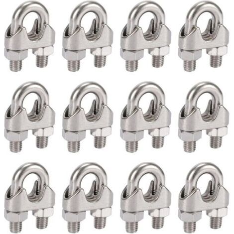 12er-pack M5-kabelbinder Aus 304-edelstahl Mit Duplex-clips Für Wäscheleine, Baldachin Und Befestigung