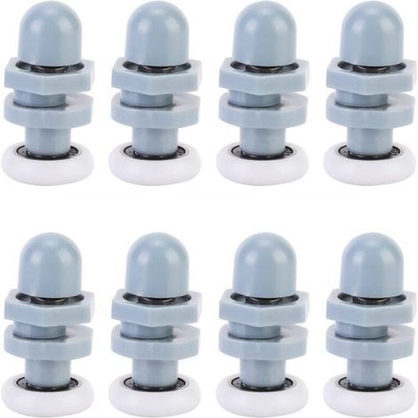 8 Stück Langlebige Kunststoff-duschtürläufer, Gleitschienenlager, Badezimmerglas Für Ersatzteile (23 Mm)