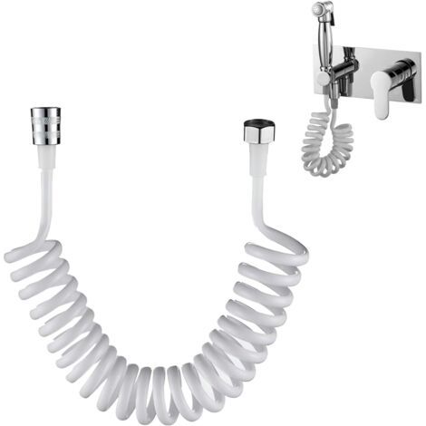 3 M Weißer Feder-badeschlauch, Teleskop-brauseschlauch, Teleskop-federschlauch, Brauseschlauch, Teleskopschlauch Für Handbrause, Toilette Und Bidet