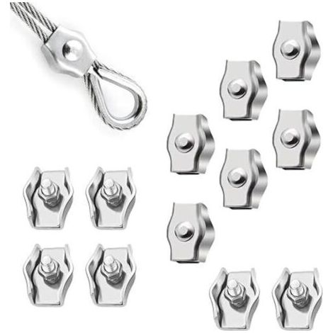 12 Stück Drahtseilklemme M3 Edelstahl-kabelbinder Simplex-stahlkabelklemme Für Baustellen Und Schiffe
