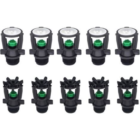10er-pack Gartensprinkler Mit Außengewinde, Automatische 360°-drehung, Bewässerungsdüse Für Rasen, Gewächshaus, Gemüse Und Nutzpflanzen