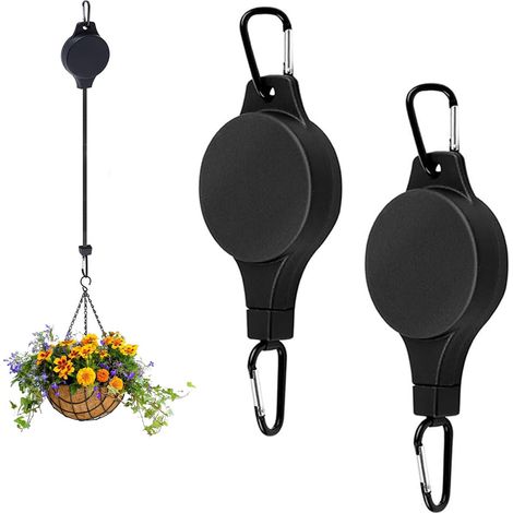 2 Stück Verstellbare Pflanzenrolle, Hängekorbrolle, Pflanzenaufhängerhaken, Verstellbarer Haken, Zum Aufhängen Von Blumentopfkörben, Vogelkäfigen