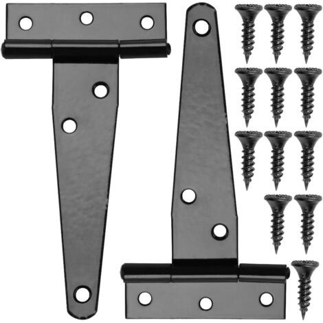2 Stück 99 Mm T-scharniere, Freistehende Scheunentorscharniere, Metalltürscharniere Mit 12 Schrauben