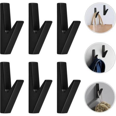 Wandmontierte Handtuchhaken, 6er-set, Schwarz, Mit Schrauben Im Lieferumfang Enthalten. Praktisch Für Badezimmer Und Küche.