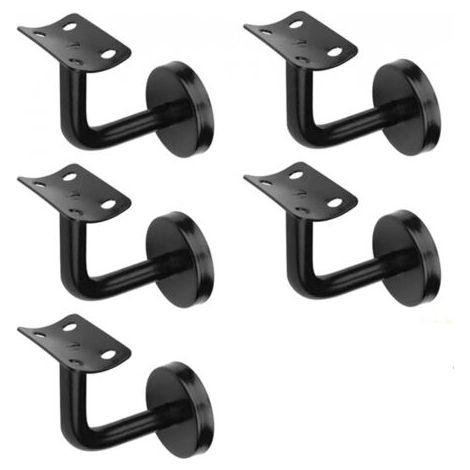 5 Stück Schwarze Treppenhandlaufhalterungen, Treppengeländerhalterungen, Edelstahl, 60 X 80 Mm, Für Treppengeländer Im Innen- Und Außenbereich