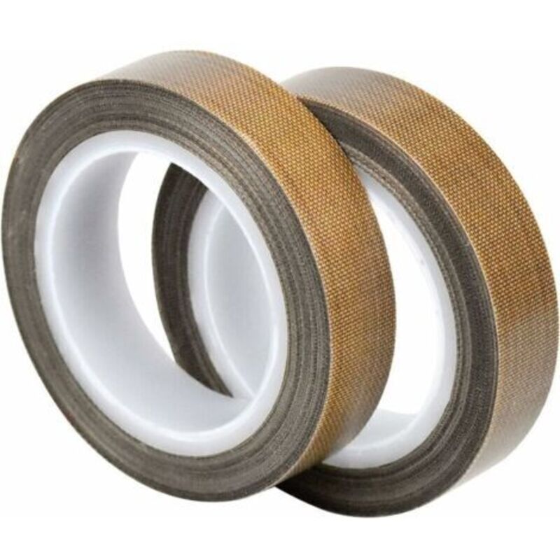 2 Rollen Ptfe-klebeband, Teflonband, Hochtemperaturband, -100 ℃ - +260 ℃ Ptfe-beschichtetes Glasgewebe-klebeband, (13 Mm X 10 M + 13 Mm X 10 M)