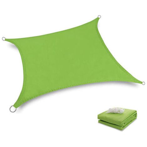 Sonnensegel, Sonnenschutz, Rechteckiges Segeltuch, Uv-beständiges Auto-markise Mit Seil Und Bändern Für Garten, Terrasse, Balkon, Camping, Pergola, Grün (2 X 2 M) Denuotop