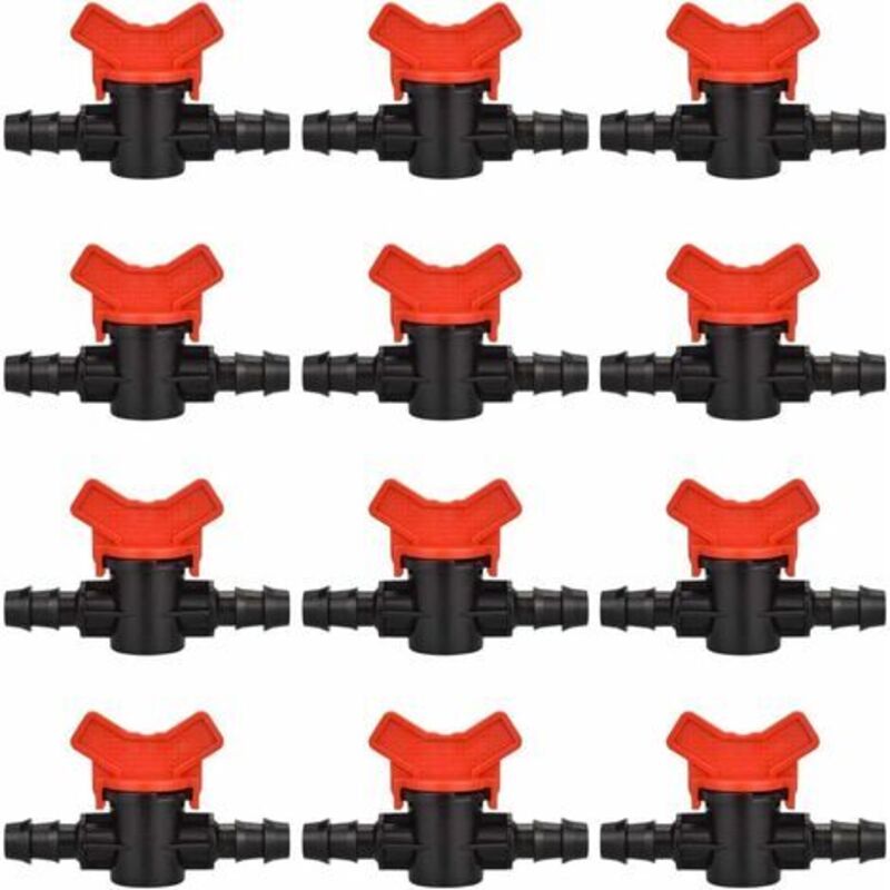 12 Stück Garten-wasserhahn, Garten-bewässerungsschlauch, 16 Mm, 16-mm-wasserschlauch-robinet Aus Kunststoff Für Die Außensteuerung Des Gartenwasserhahns (schwarz + Rot)