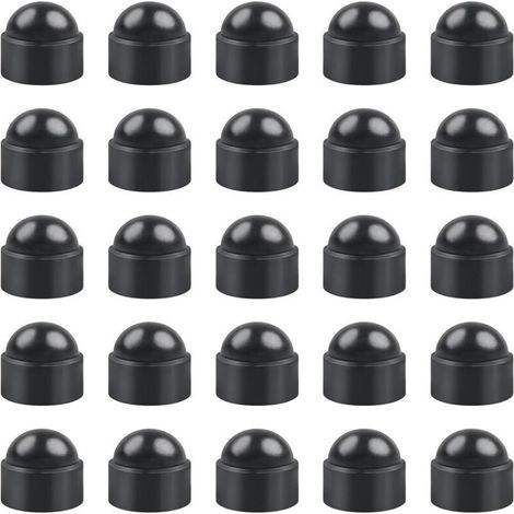 25 Stück Schwarze M8-schraubkappen Aus Kunststoff – Langlebige Standard-sechskantkappen