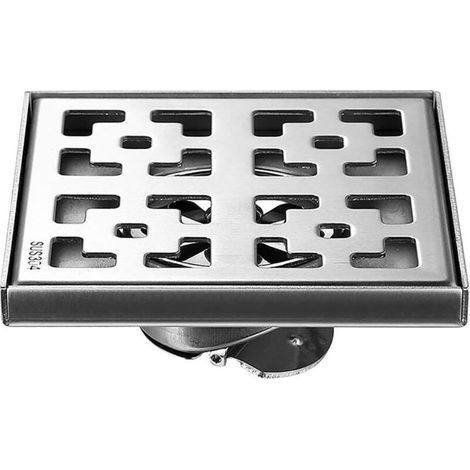 Duschabfluss Aus Rostfreiem Edelstahl, Carré Caniveau De Douche Mit Grande Caliber Anti-verstopfungs-abfluss 15 X 15 Cm
