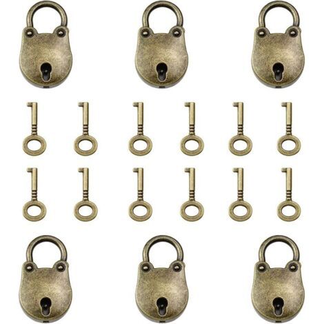 6 Pezzi Mini Lucchetto Con Orsetto Piccolo Lucchetto Retrò In Lega Di Zinco Mit 6 Chiavi Adatto Per Scatola Di Legno Custodia In Legno Portagioie E Valigia Ecc