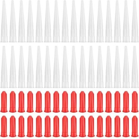 32 Set Silikon-kartuschenspitzen, Dichtungsdüsen, Silikon-ersatz-dichtungskartuschen-düsenapplikator, Dichtungswerkzeug Mit Roten Kappen Für Die Dichtungsversiegelung