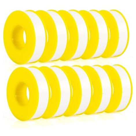 10 Rollen (je 30 Meter), Teflonband, Klempnerband, Ptfe-band, Dichtungsband, Wasserrohr-dichtungsband, Panzerband, Gelbe Muschel