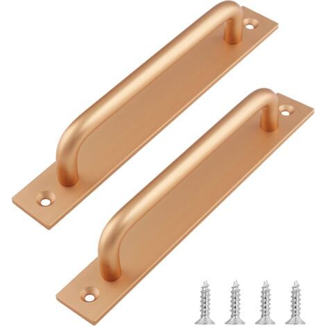 2-teiliger Schiebetürgriff, Länge 148 Mm, Mit Rückplatte, Aus Aluminiumlegierung, Für Möbel Geeignet, Goldfarben, Mit Schrauben
