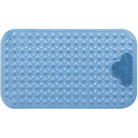 Blaue Rutschfeste Duschmatte 80 X 50 Cm Mit Saugnäpfen, Angenehme Massage, Maschinenwaschbar –