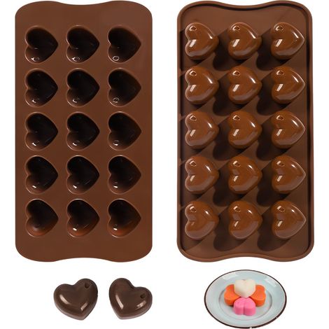 Lot Von 2 Silikon-formen In Form Von Schokolade – 15 Antihaftmittel-kavitäten Für Schokolade, Konditorei Und Torte – Wiederverwendbar