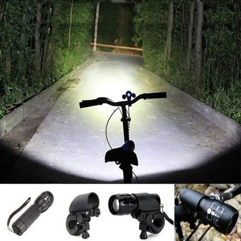 Hohe Helligkeit 3 Modi Fahrrad Lanternas Led-taschenlampe Radfahren Frontlicht Mit Halterung Taschenlampenhalter