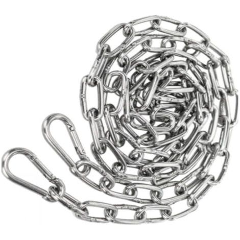 Edelstahlkette 3 Mm 1,5 M Stahlkette + 2 Stück Karabiner-verlängerungsgliederkette Zum Aufhängen Von Ankerketten