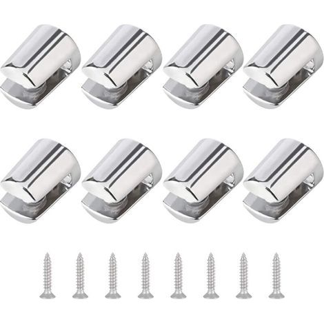 8 Stück Verstellbare Wandhalterungen Aus Polierter Zinklegierung Für 4–6 Mm Dicke Glasregale