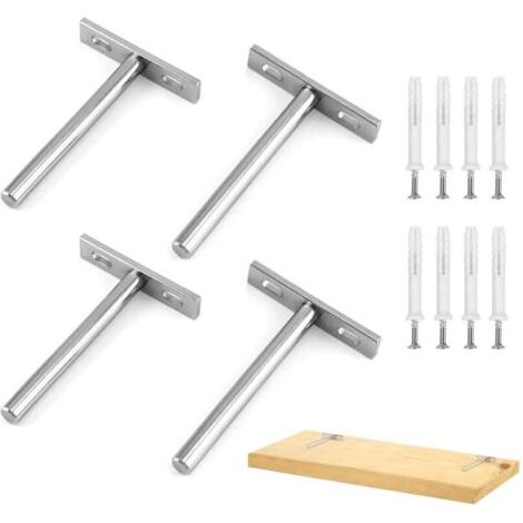 Set Mit 4 Halterungen Für Unsichtbares Schwebendes Regal, Unsichtbares Wandmontageregal, Unsichtbare Regalhalterungsabdeckung Für Die Wandmontage, Mit Schrauben Für Regale, Wanddekoration – Schrank –
