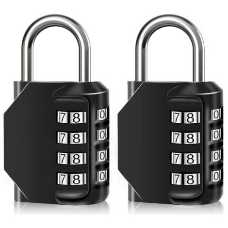 4-stelliges Wasserdichtes Zahlenschloss, Zinklegierung, Für Türen, Werkzeugkästen, Schulen, Fitnessstudios, Zäune, Hakenschränke (2 Stück)