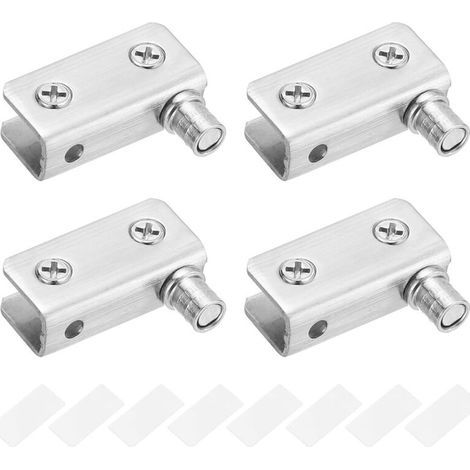 Paket Mit 2 Türen Und Glas, Um 90° Drehbar, Glas Ohne Perforation, Aus Rostfreiem Stahl, Verstellbar Für Glas Von 5–8 Mm