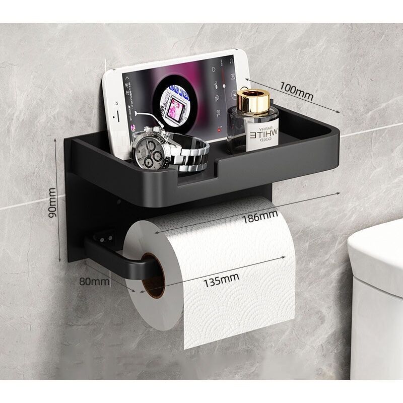 Porte-papier Hygiénique, Porte-papier Hygiénique De Luxe Léger, Porte-téléphone Portable (schwarz)