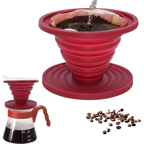 Biegsamer Kaffeefilter, Silikon-kaffeefilter, Camping-kaffeefilter, Wiederverwendbarer Silikon-kaffeefilter