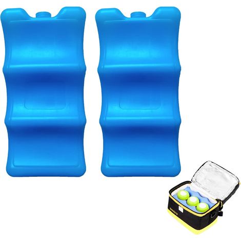 Lot Von 2 Kühlelementen, Eiscreme, Wiederverwendbar, Geeignet Für Kühlschränke Und Isotherme Beutel, 600 Ml (blau)