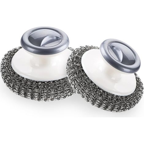 Lot Von 2 Bürsten Aus Rostfreiem Stahl Mit Einigen Knöpfen, Bürsten Aus Edelstahl Zum Waschen Des Geschirrs Und Der Küchenutensilien.