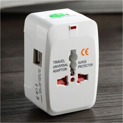 Universeller Reiseadapter, Multifunktionaler Universal-steckeradapter Mit 2 Usb-anschlüssen, Kompatibel Mit Frankreich, Den Usa, Großbritannien Und Australien, Reisestecker-adapter