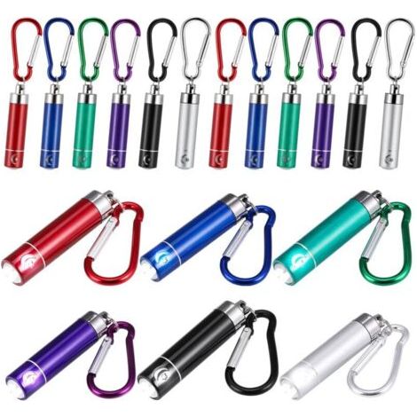18ensemble De Mini Lamp De Poche – Mit Porte-clés – 6couleurs Variées, Aluminium