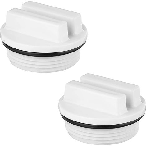 Bouchon De Bouchage Universal Fileté 1,5 Pouce Pour Ligne De Refoulement De Piscine/spa (hivernage) Et Bouchon De Vidange Pour Filtre De Piscine - Blanc, Lot De 2