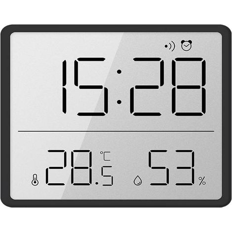 Numerisches Hygrometrie-thermometer, Kleines Lcd-display Mit Temperatur- Und Luftfeuchtigkeit 12/24 Stunden ℃/℉. Batterieunterstützung Für Das Maison Étudiants Bureau
