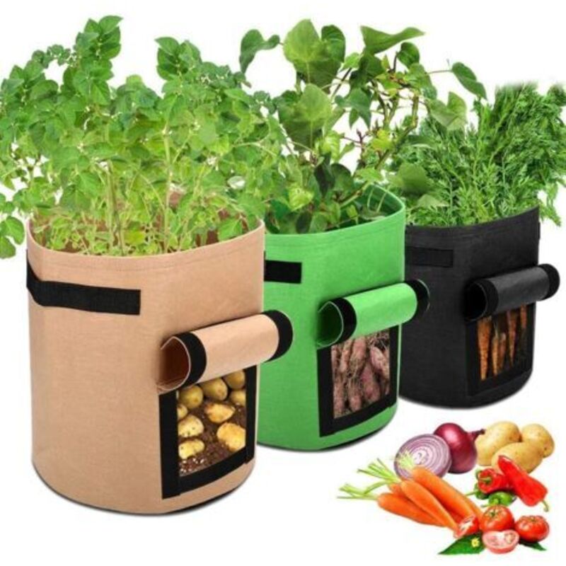 3 Sac Pomme De Terre Sacs À Plantes, Biologisch Abbaubare Stoffe Für Pflanzgefäße Der Sacs De Plantation