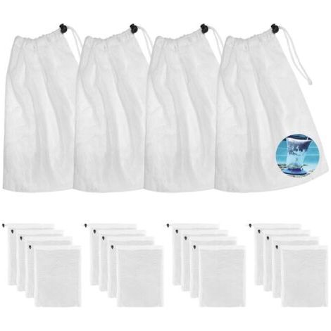 Lot 20 Sacs Filtrants Piscine – Cordon De Serrage, Ramasse Feuilles