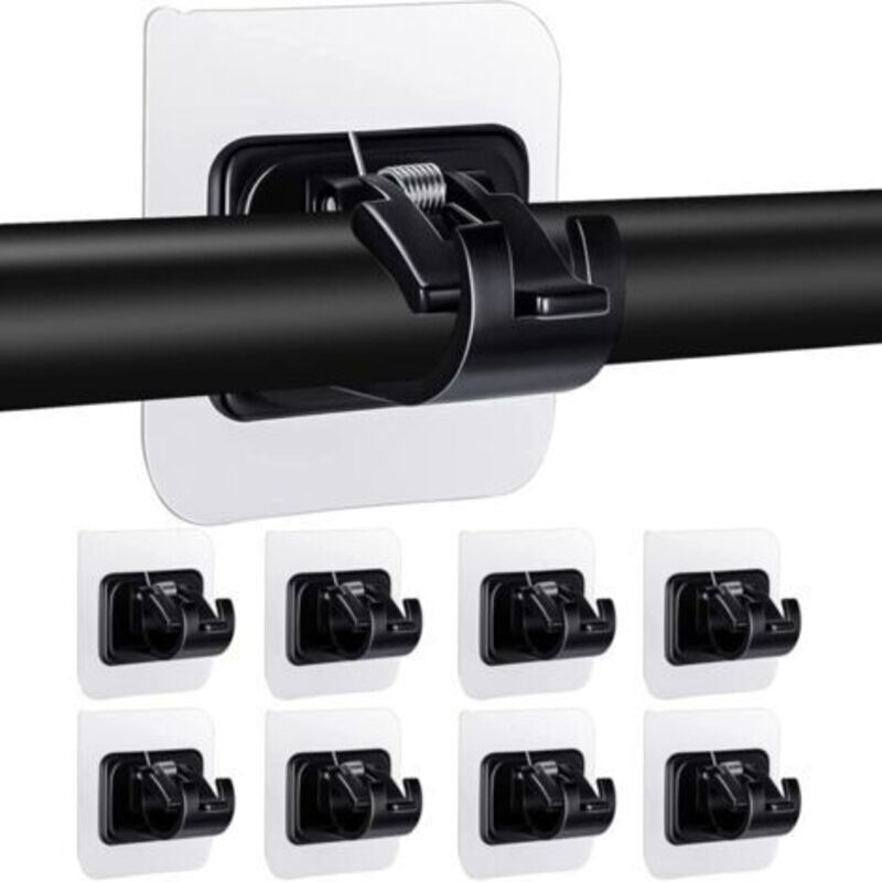 Lot Von 8 Halterungen Für Dreieckige Fahrt Ohne Futter, Selbstklebende Stangenhalterung, Transparent, Schwarz