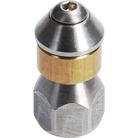 Rohrreinigungsdüse Für Hochdruckreiniger Rotierender 1/8" Ig-einlass, 3 X 0,8 Mm - 050, Edelstahl/messing