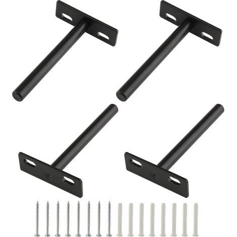 Lot Von 4 Stützen Für Flottanten, Robust, 10 Cm, Stützen Für Versteckte Mauern Für Flottanten-stützen Aus Holz, Schwarz