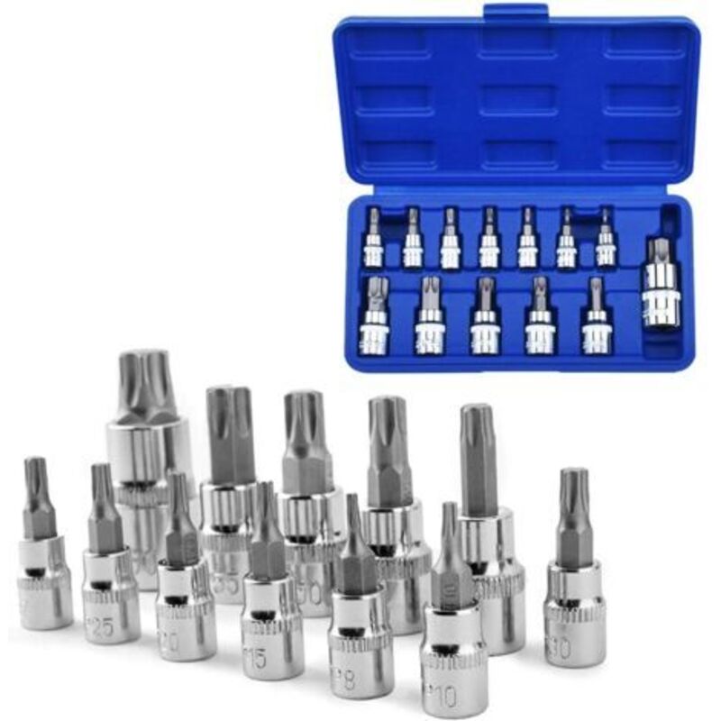 Pr 13pcs Ensemble De Clé À Douille Torx Socket Shank Tool Tournevis Bit Set Pour L'Entretien De La Maison