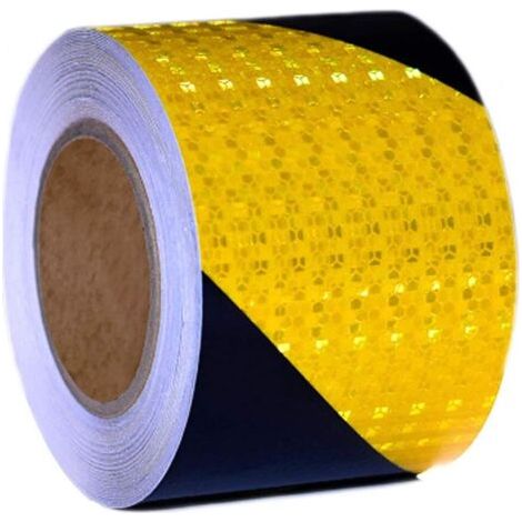 Gelbes Und Schwarzes Reflexband 5 Cm X 10 M, Selbstklebendes Warnband, Gelbes Und Schwarzes Gefahrenwarnband, Reflektierender Aufkleber