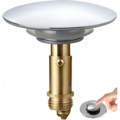 Bouchon Baignoire, Bouchon De Vidange Bassin Pop-up Boulon À Ressort En Laiton Universel Bouchon De Lavabo Clapet Bonde Lavabo Pop Up Salle De Bain Accessoire Für Baignoire Cuisine Bain