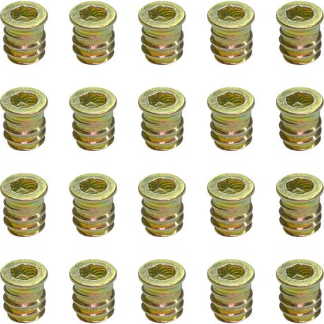 20 Stück Gewindemuttern Für Holzmöbel M6 X 13 Mm -