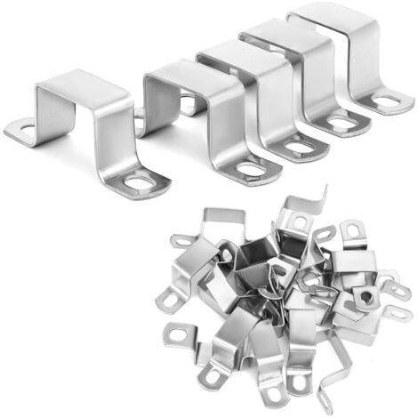 20er-pack U-förmige Verbindungshalterung 28 X 31 Mm – Vierkantklemme Aus Edelstahl 304 Für Stützkanäle, U-profile, Vierkantrohre