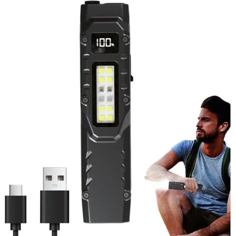 Kompakte Wiederaufladbare Taschenlampe, 5 Modi, Mit Clip, Ideal Für Camping, Wandern Und Notfallsituationen.