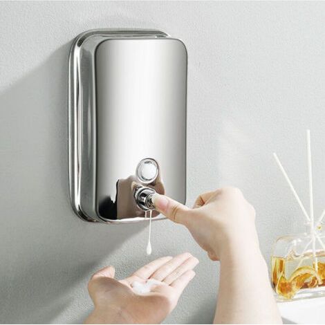 Seifenspender Zur Wandmontage, 500 Ml, Edelstahl Mit Abs-schutz, Praktisches Design Für Küche Und Badezimmer