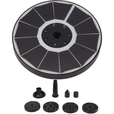 Fontaine Solaire Lumineuse 8 Embouts 3,5w 900mah Puissante Farben Für Baignoire Oiseaux Jardin Embouts Noirs