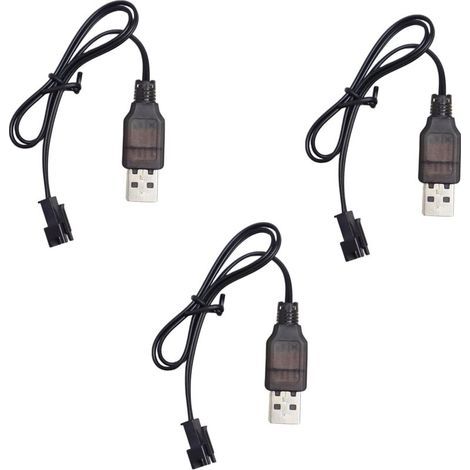 3-teiliges 3,7-v-usb-li-ladekabel Mit Sm-2p-stecker, Rc-lipo-akku-ladekabel, Für Nimh/nicd-akku (3s) 3,6 V, Für Kinderspielzeug, Rc-auto, Boot, Drohne, Rc-flugzeuge