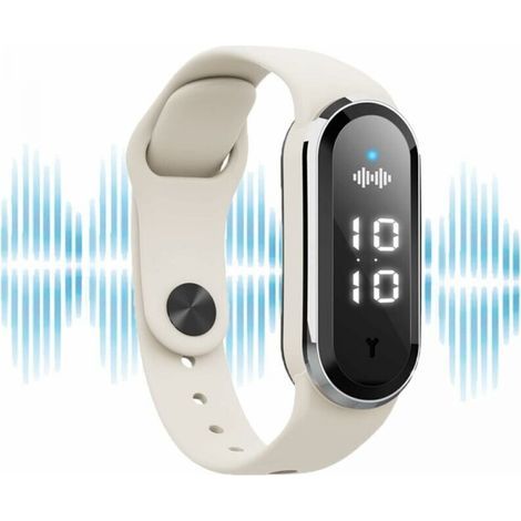 Ultraschall-mückenschutz-armband, Usb Wiederaufladbar/wasserdichte Insektenuhr Für Kinder Und Erwachsene (weiß)