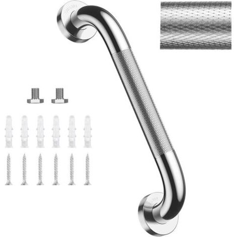 Barre D'Appui Salle De Bain 40 Cm Poignée Antidérapante, Acier Inoxydable 304, Parfaite Pour Sécurité Personnes Âgées
